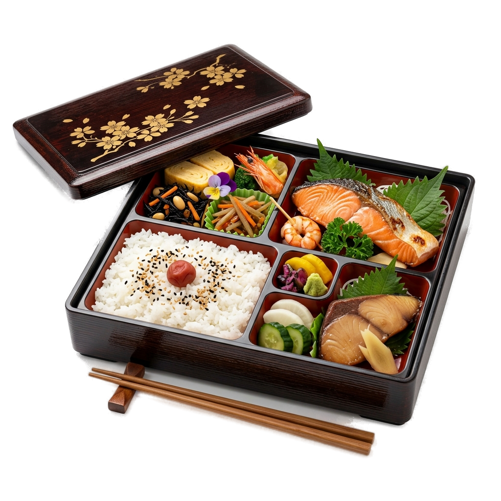 bento box japanese 001 - カテゴリ: 日本の食 (Japanese Food Illustration) - 高品質透過PNG画像素材 | Free Transparent PNG bento box japanese 001
