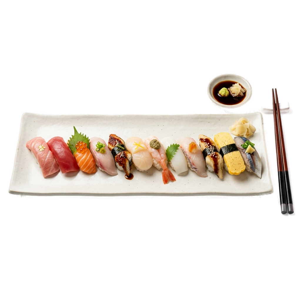 sushi nigiri set 001 - カテゴリ: 日本の食 (Japanese Food Illustration) - 高品質透過PNG画像素材 | Free Transparent PNG sushi nigiri set 001