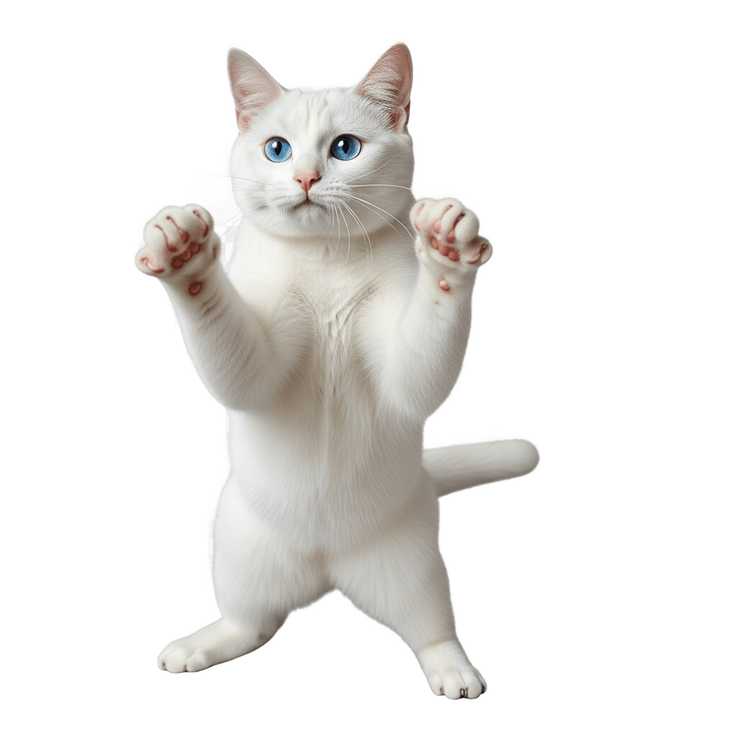 white catの透過PNG画像素材 (背景透過クリッピング済み) - Free Transparent PNG white cat Illustration for Commercial Use