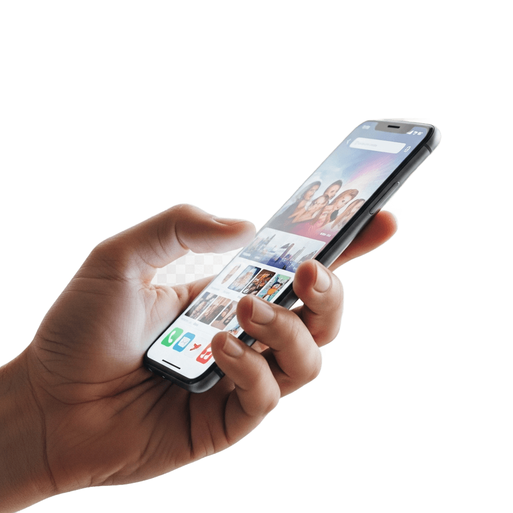 hand holding smartphoneの透過PNG画像素材 (背景透過クリッピング済み) - Free Transparent PNG hand holding smartphone Illustration for Commercial Use