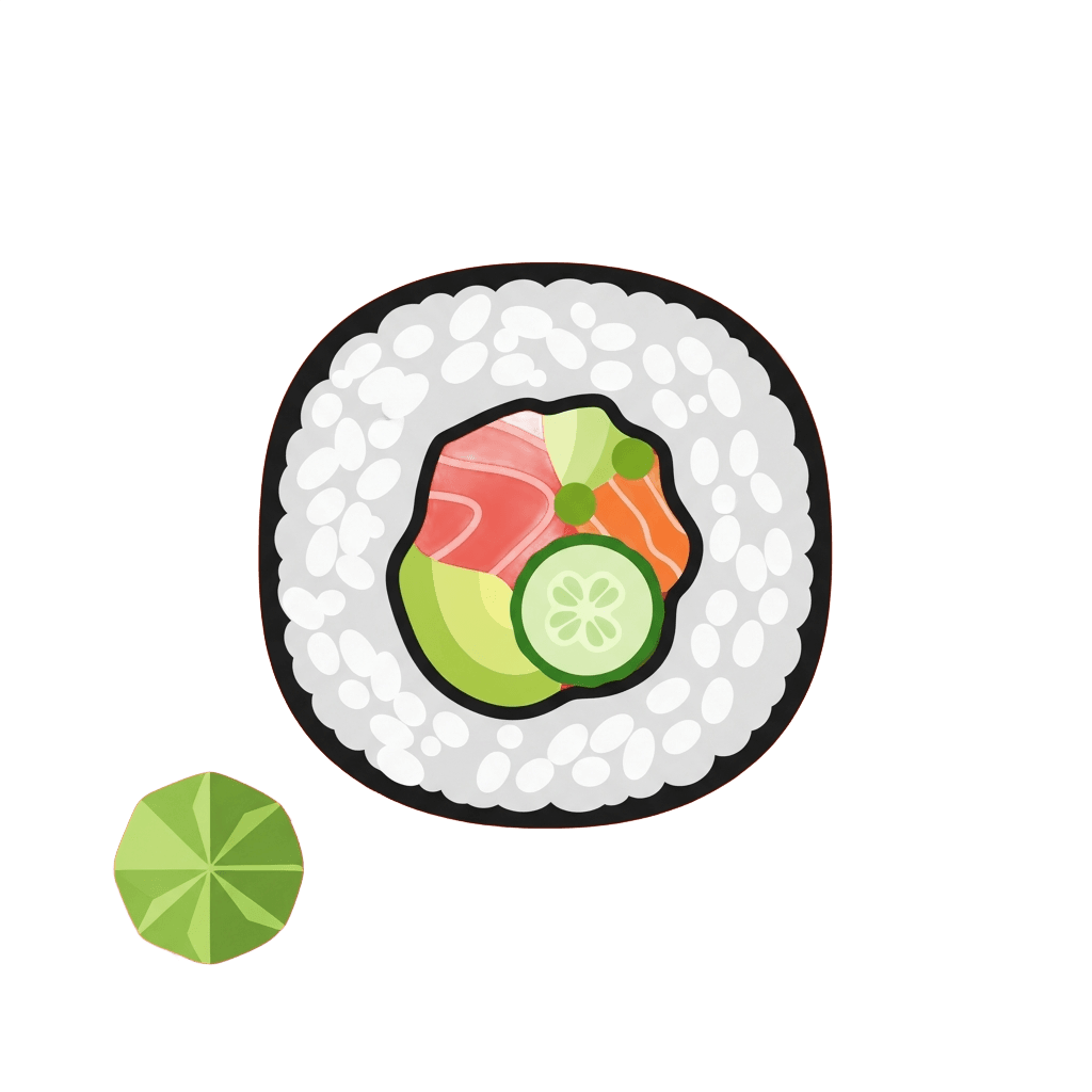 sushi roll sushi clipart top view - カテゴリ: sushi (Japanese Assets) - 高品質透過PNG画像素材 | Free Transparent PNG sushi roll sushi clipart top view