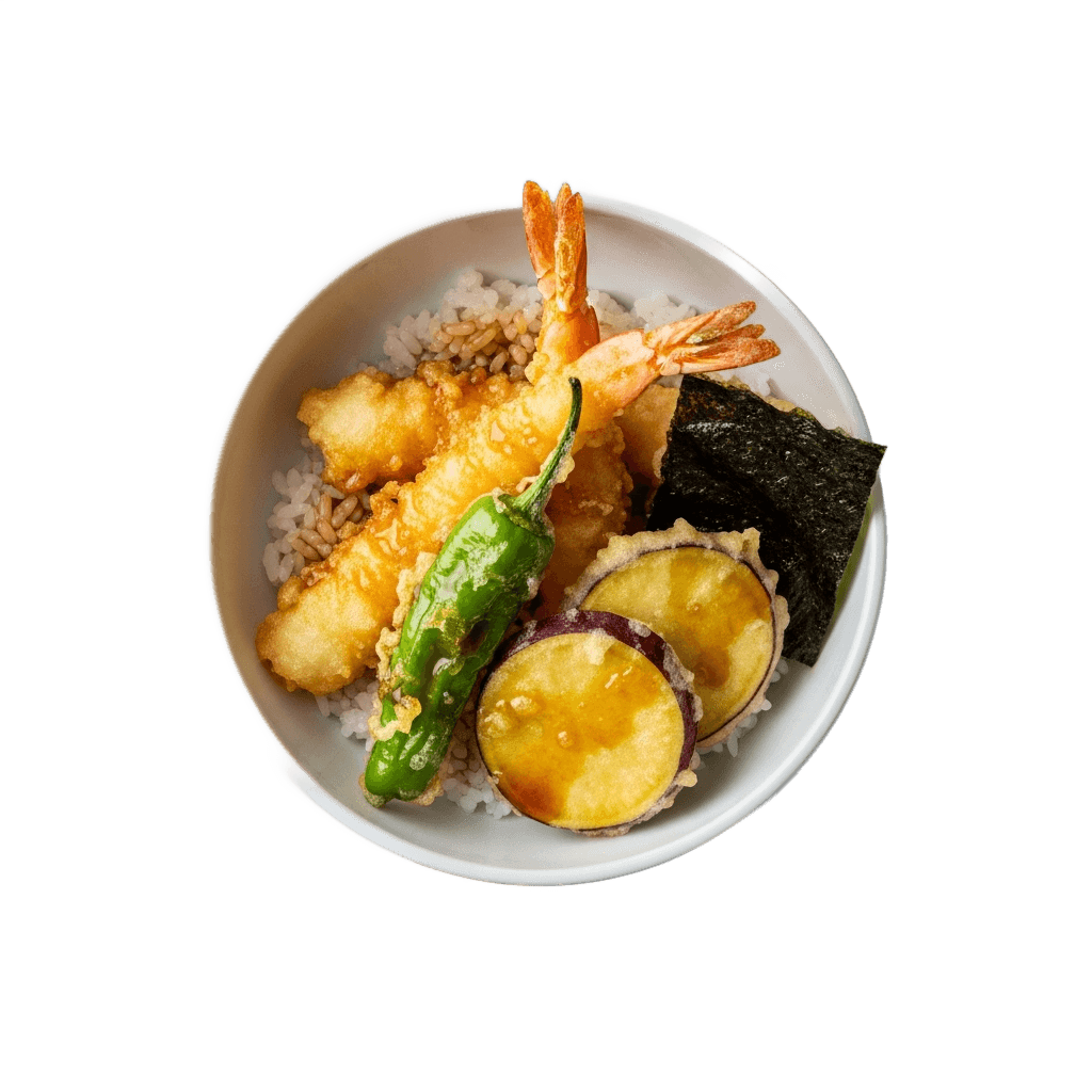 tempura bowl (tendon) tempura minimalist top view - カテゴリ: tempura (Japanese Assets) - 高品質透過PNG画像素材 | Free Transparent PNG tempura bowl (tendon) tempura minimalist top view