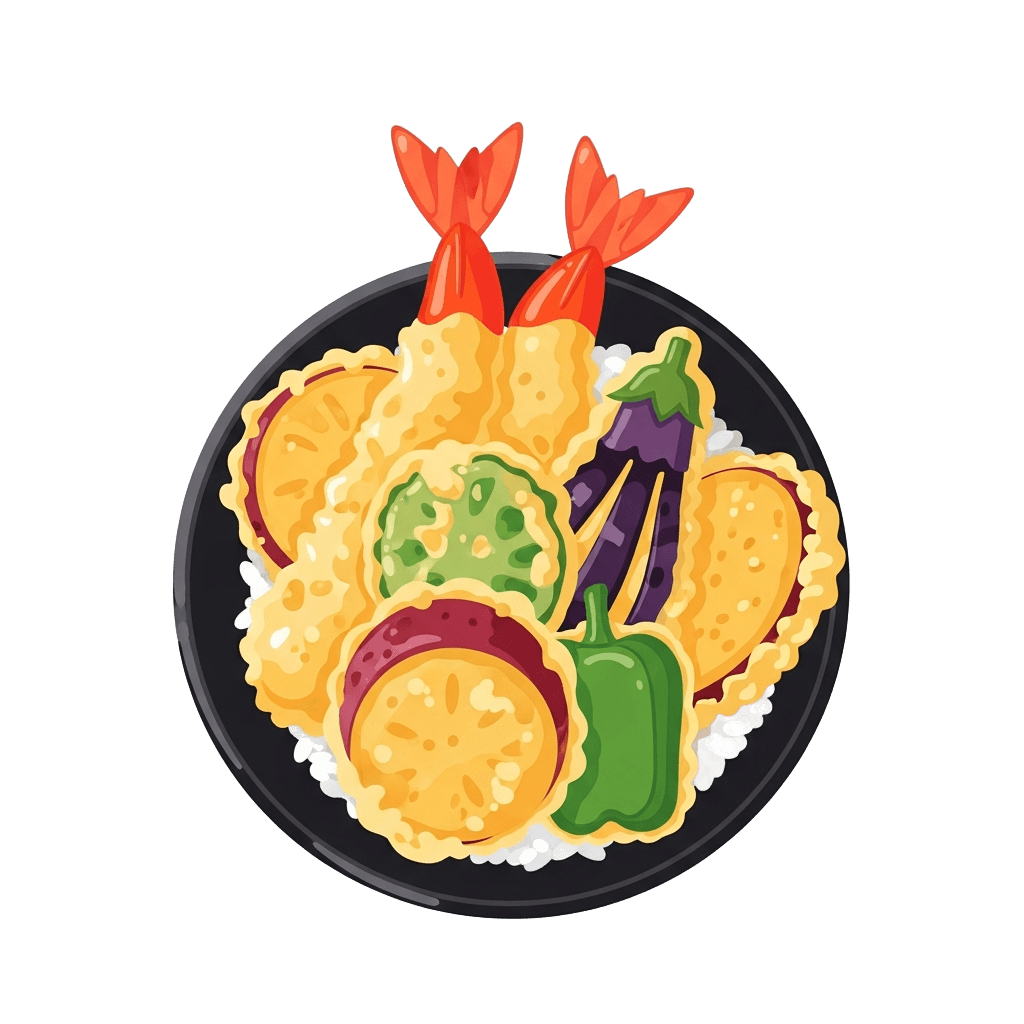tempura bowl (tendon) tempura clipart top view - カテゴリ: tempura (Japanese Assets) - 高品質透過PNG画像素材 | Free Transparent PNG tempura bowl (tendon) tempura clipart top view